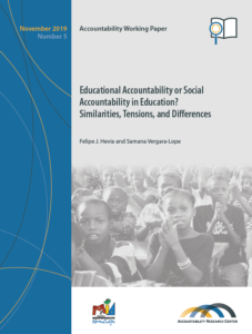 Front cover of working paper on education accountability
