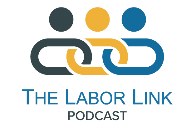 Logo for the Labor Link podcast, which discusses corporate accountability and worker rights